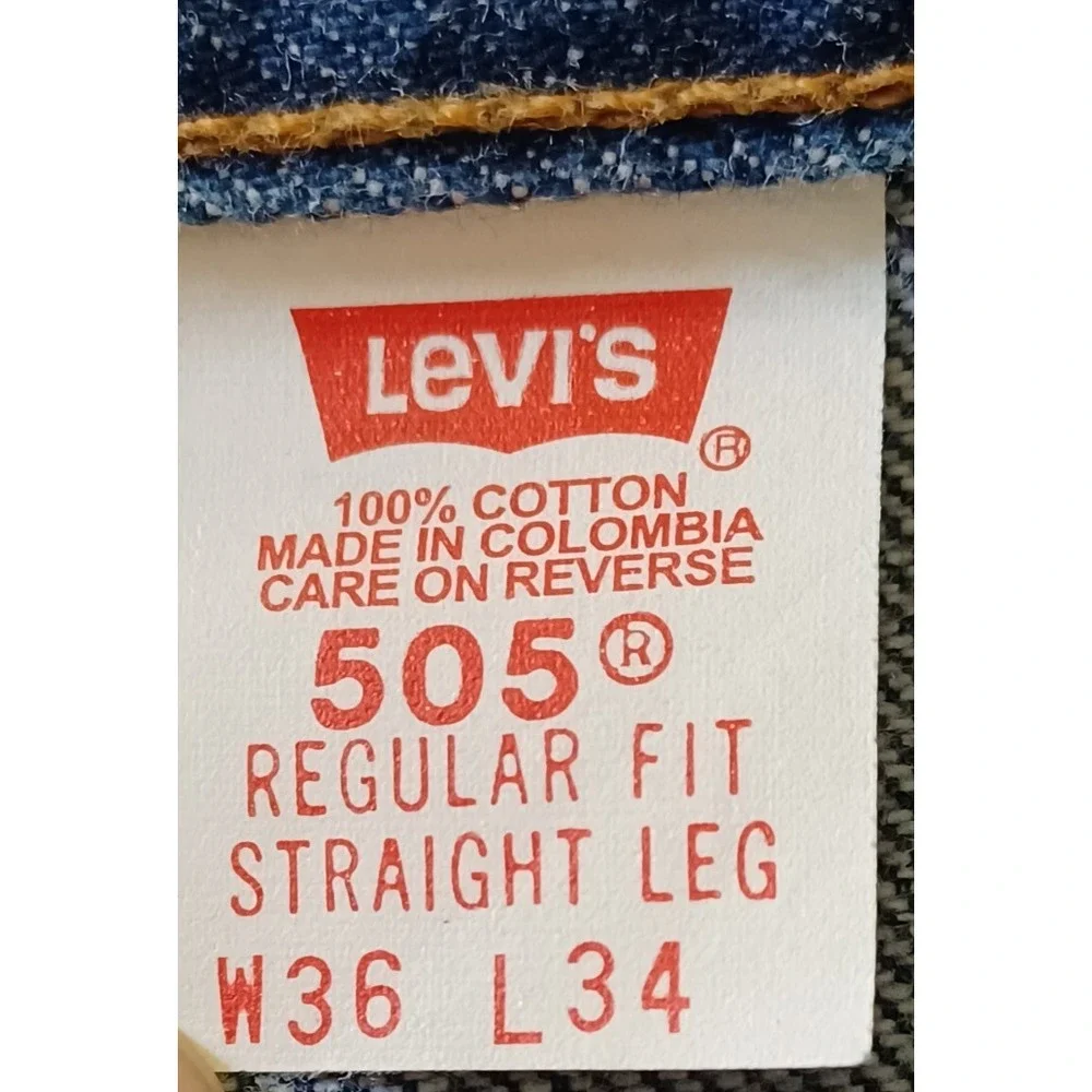 Levis 505 Men Jeans‎ 36x34 Vtg Y2K 90s Farmer Trucker Cowboy Rancher Biker Work